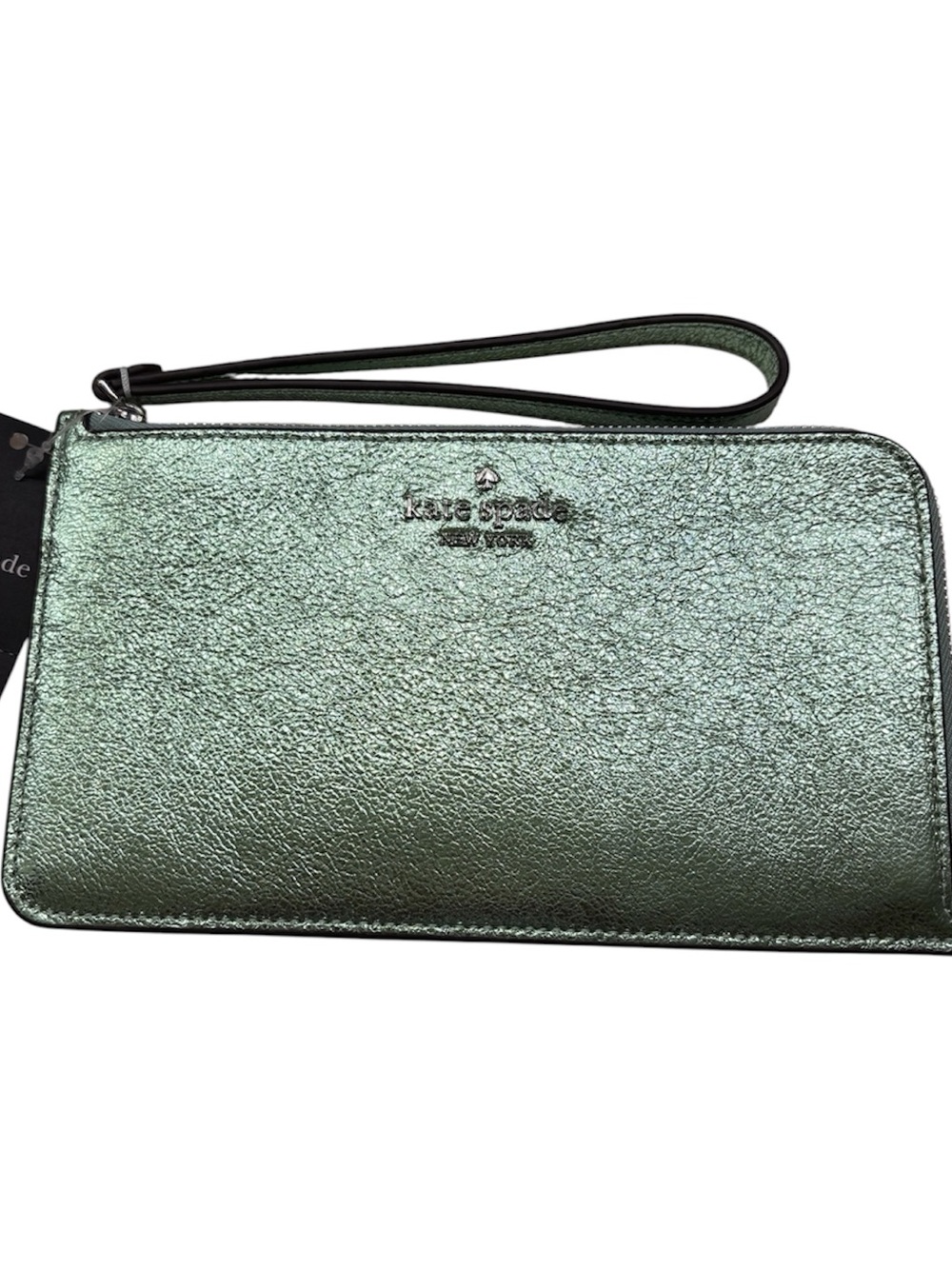 kate spade medium Lucy metallic leather wristlet NWT